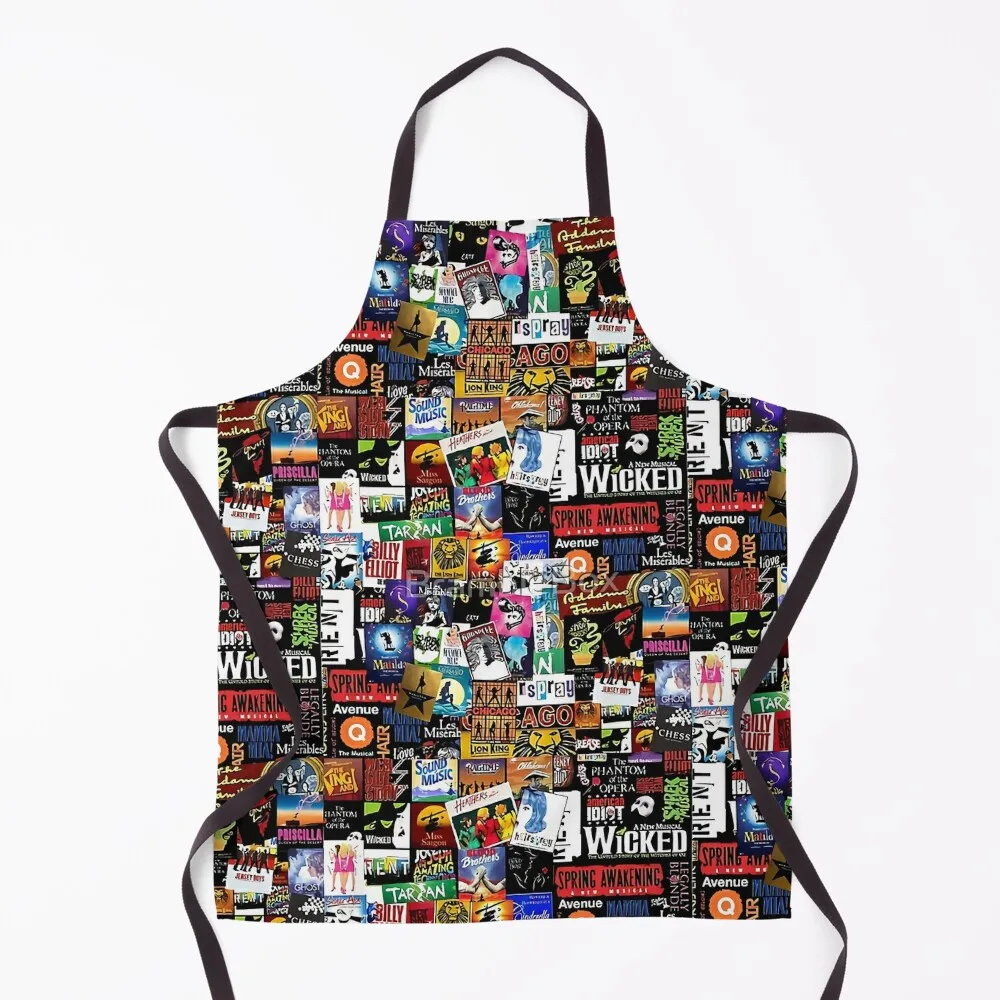 

Collage II Musical Apron Kitchen Supplies Idea Goods Chef Uniform For Men kitchen jacket woman Cute Kitchen Accessories Apron