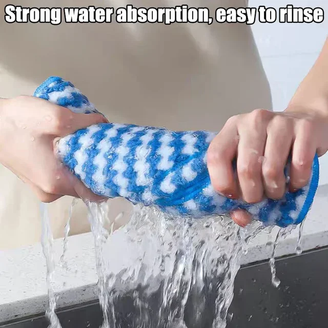 Microfiber Cleaning Cloth Velvet Thickened Dishcloths High Absorbent Scouring Kitchen Washing Dish Rags Household Wipe Towels 4
