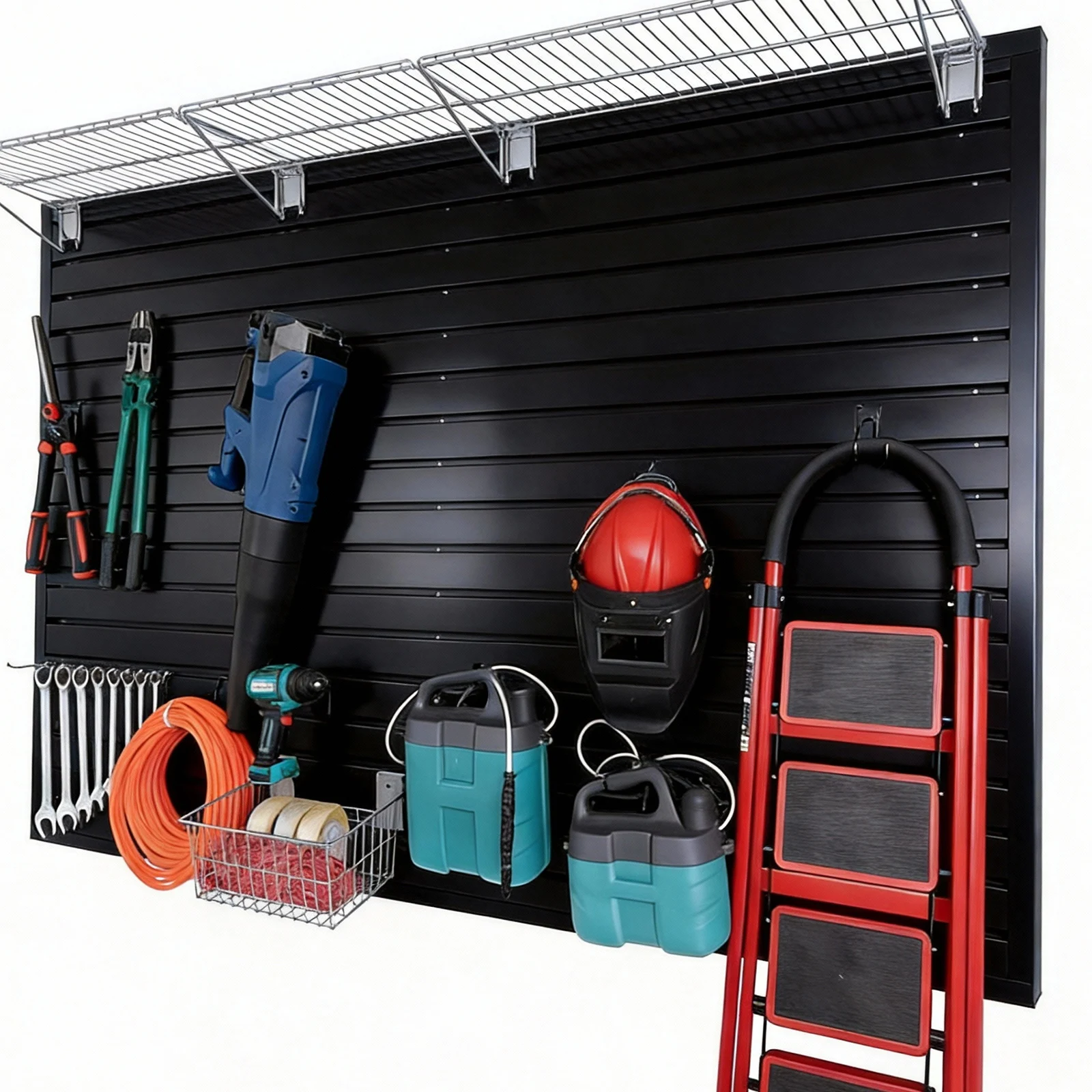 

Комплект из 2-х панелей Slatwall 4 x 8 футов, настенная полка из ПВХ с высокой нагрузочной способностью для дома, гаража, магазина, демонстрации и организации хранения