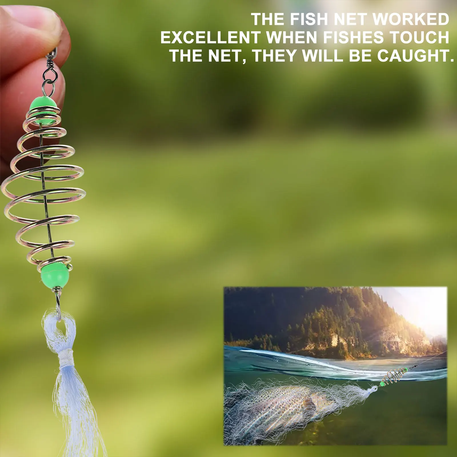 

4 pcs Fishing Freshwater Cast Net Nylon Gill Net Foldable Trap Netting Durable Portable Bait Throwing Long Lasting