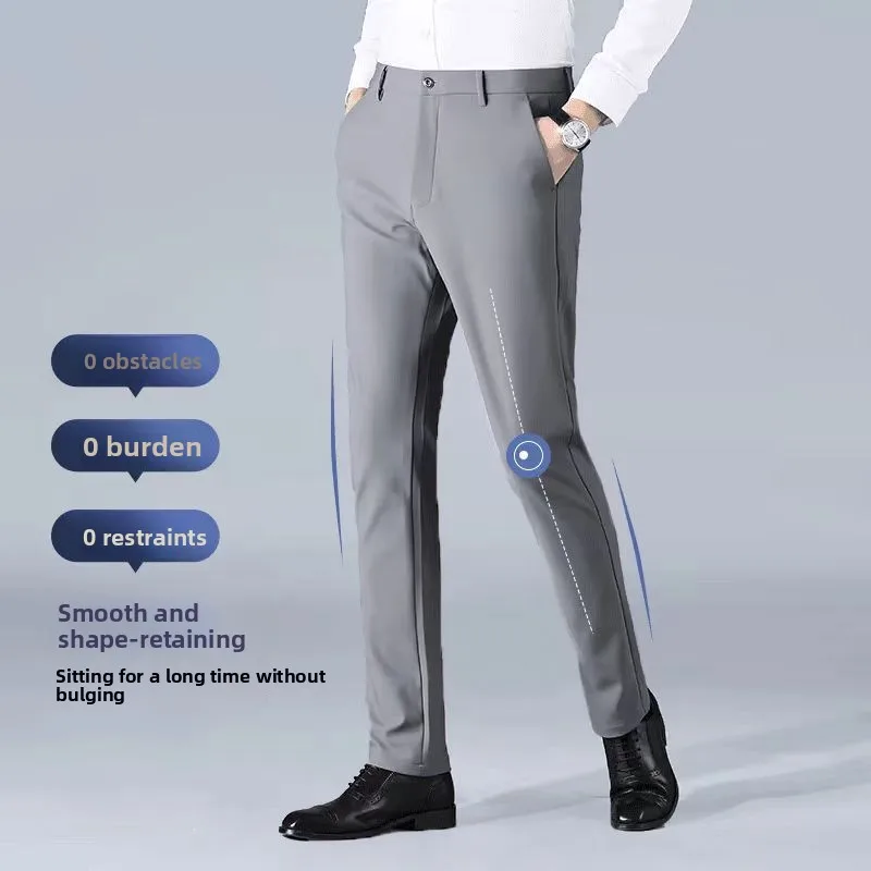 Suits Pants, Outdoor Middle-aged Business Fishing Travel Straight Pants Casual Pants, Stretchable and Breathable Men Suit Pants