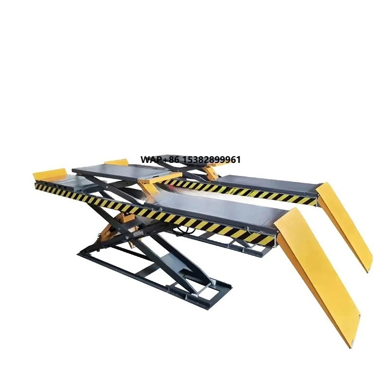 Ultra-Thin Double Level Scissor Hydraulic Car Lift Manganese Steel 4T Capacity 2030mm Lift Height Factory Supply for Body Repair