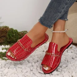 Women Flat Slippers 2024 New Plus Size Open-toed Flip flops Flat Sandals Shoes for Women Chanclas Mujer Zapatos De Mujer Slides