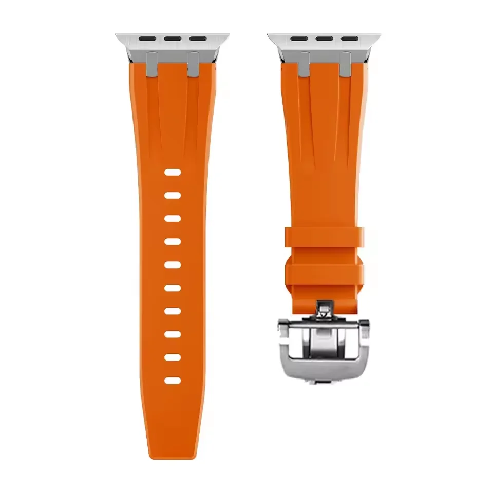 Liquid Silicone Strap For Apple Watch Ultra 3 49mm Folding Buckle Bracelet iWatch 11 10 9 8 7 6 5 SE3 46mm 42mm 45mm 41/44/40mm