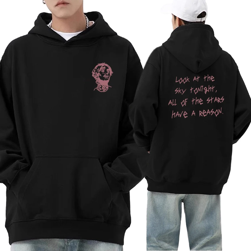 

Fashion Rapper Lil Peep Tour Concert Fleece Men Women Sweatshirts Fleece Hoodies Long sleeve Double Sided Print Pullover Unisex