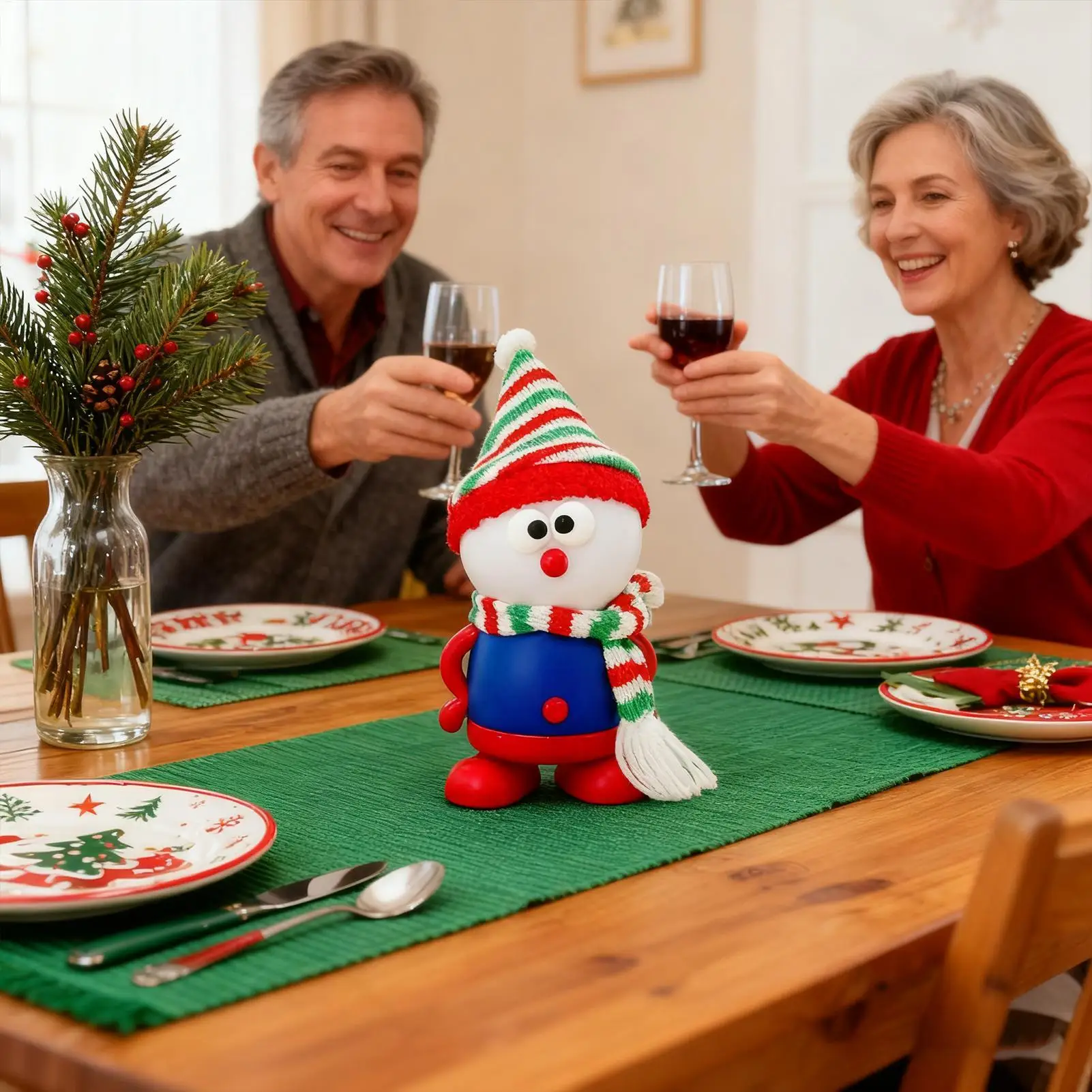 Snowman Night Light 3 Settings USB Charging Christmas Snowman Lamp Bedroom Dimming Lamp For Bedroom Nursery Kids Room Gathering