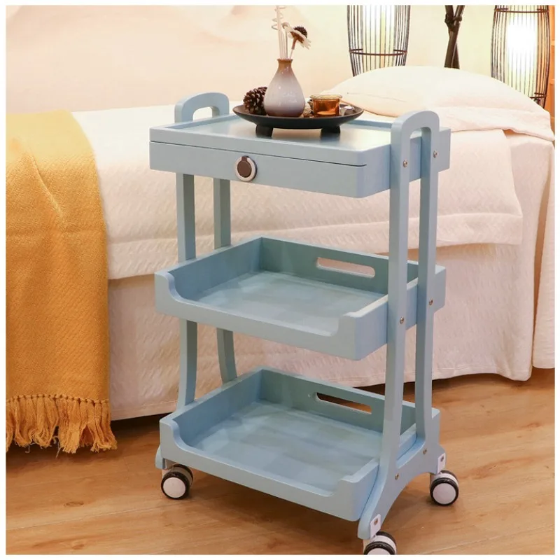 

Snack Shelf Drawers Tool Cart Light Luxury Storage Salon Trolley Beauty Removable Salon Furniture Werkzeugwagwen XY40GJC
