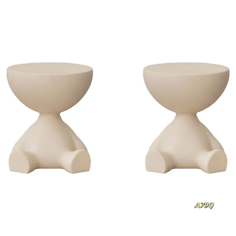 

2X Bedside Table Home Sofa Side Table Storage Rack Movable Mini Table Coffee Table Creamy White
