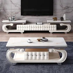 Soporte de Tv con patas modernas, mueble ajustable con suelo de madera blanca, minimalista, mueble multifuncional para el hogar