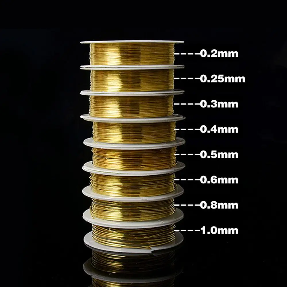 Linia rolkowa 0.2/0.25/0.3/0.4/0.5/0.6/0.8/1mm akcesoria naszyjnikowe rękodzieło DIY żyłka do nawlekania koralików wyrobu biżuterii z koralików drut miedziany