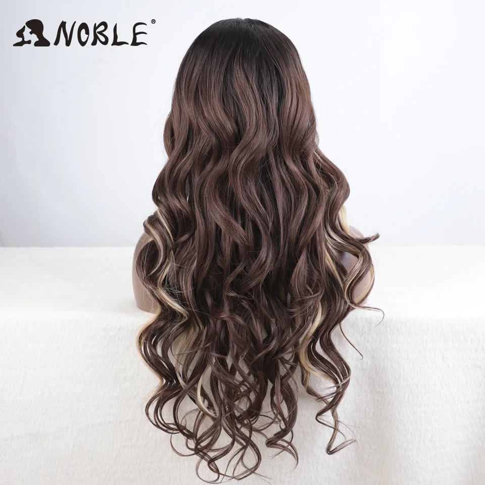 Noble Cosplay Lace Front Wig 30 Inch Lace  Long Wavy 360 0mbre Blonde Wig Red African American Synthetic Wigs For Black Women