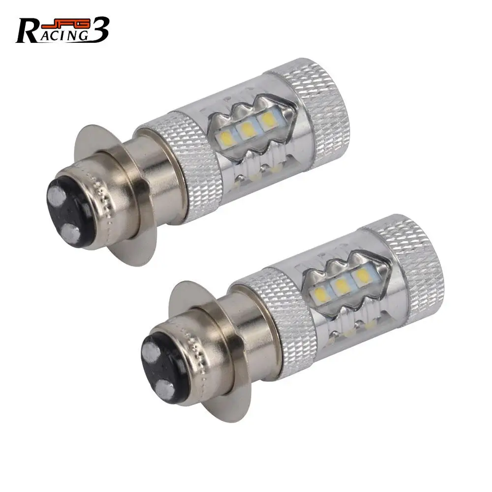 ATV 2Pcs 80W Super White LED Bulbs P15D H6M For Yamaha YFM350 400 450 660 700 Raptor Blaster 200 350 YFZ 450 TRX 400EX LTZ400 image 2