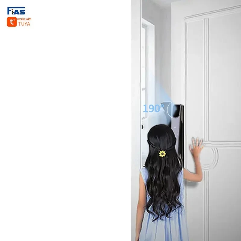 Tuya App Smart Door Lock Household Anti-theft Door Fingerprint Lock With Camera Password Lock Large Door Lock