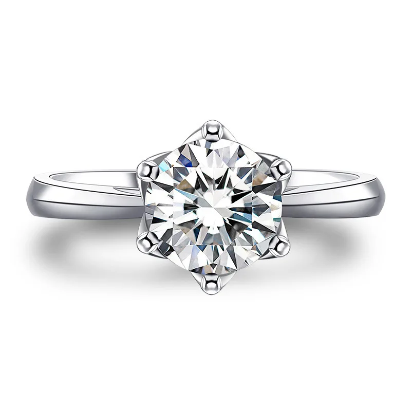 925 Sterling Silver Eight Hearts Eight Arrows Inlaid Zircon Six Claw Open Ring Couple Jewelry