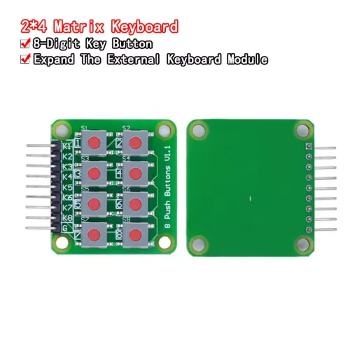 Micro switch 2 * 4 matrix keyboard with 8 independent keys, microcontroller external expansion keyboard module