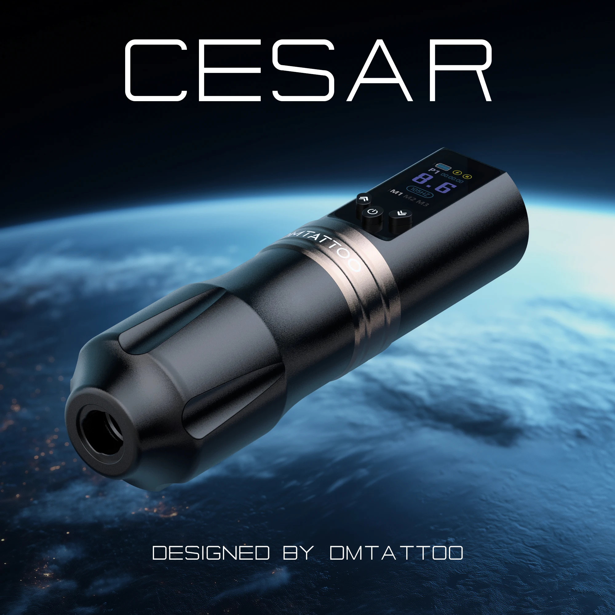

DM Cesar Wireless Rotating Tattoo Machine with 1800mAh Battery Smart Display Professional Tattoo Pen for Beginners Makeup