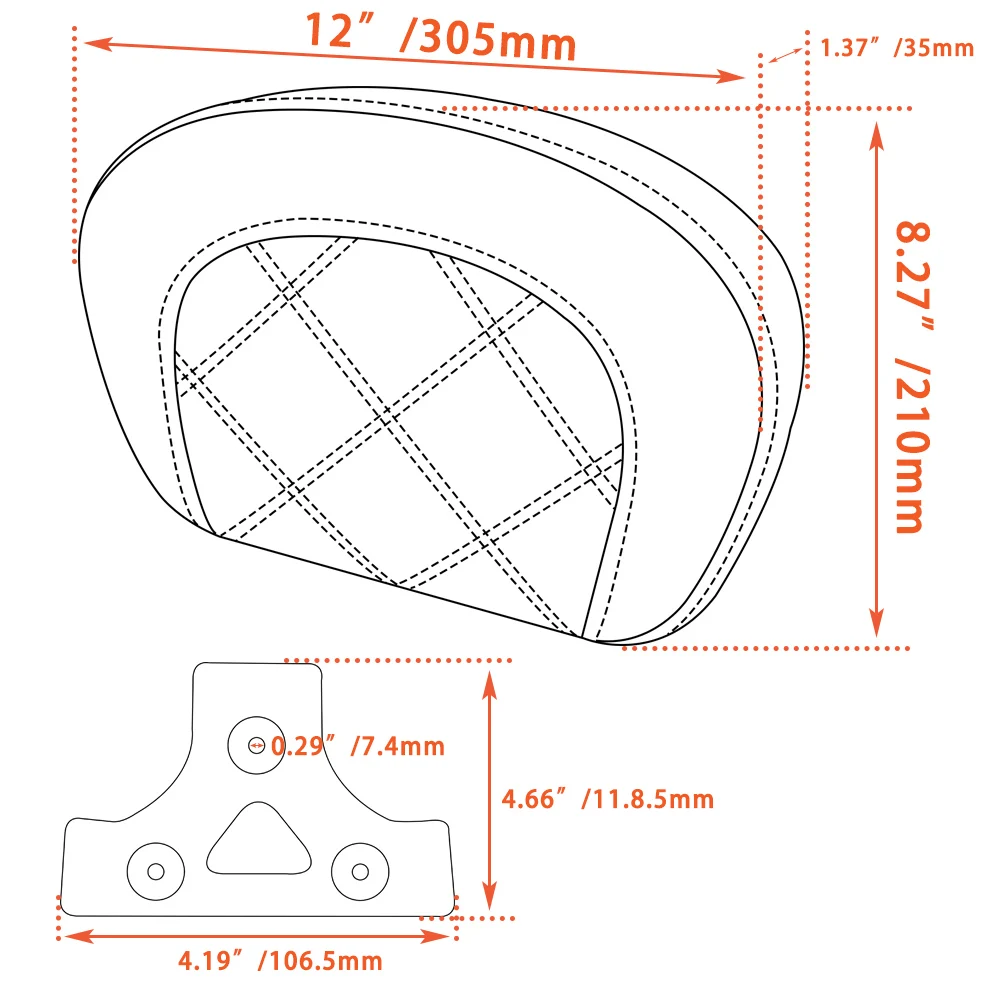 Motorcycles Sissy Bar Backrest Pad Passenger For Harley Breakout 114 Touring Road King Street Electra Glide Fat Bob FLRT 94-24