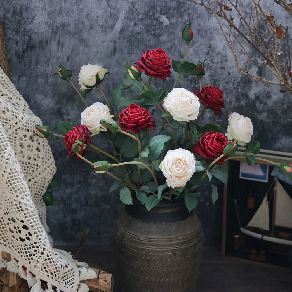 

New French Retro Jiaobian Embroidered Ball Simulation Flower Embroidered Ball Home Decoration Living Room Decoration Flower