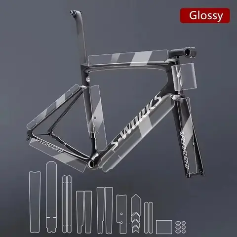 Protector de cuadro de bicicleta de carretera de TPU, pegatina protectora de bicicleta MTB resistente a los arañazos, película protectora recortada Universal para bicicletas