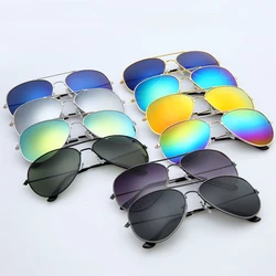 FOENfeat SONG-Lunettes de soleil rondes pour hommes et femmes, verres dégradés miroir bleu argent gris