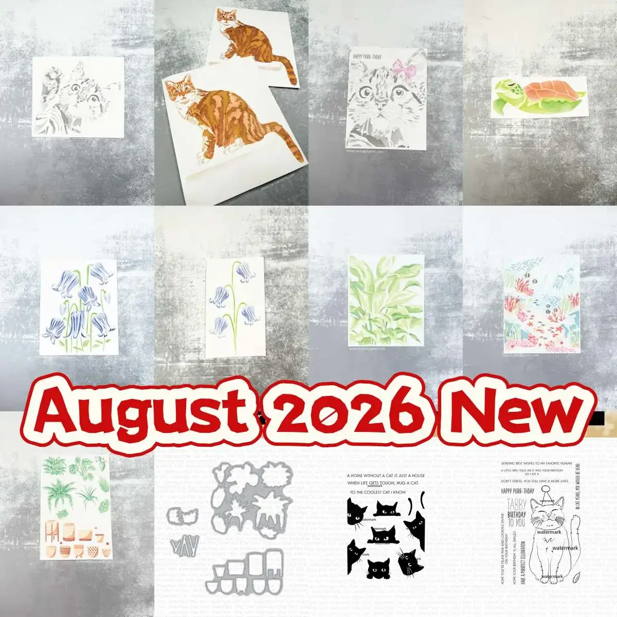 New Summer Birthday Cat Sea Turtle Clematis Metal Cutting Dies For DIY Decorating Scrapbook Paper Embossing Craft August 2026