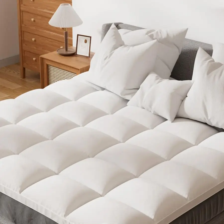 

Толстый охлаждающий наматрасник Queen Size с мягким слоем Pillow Top и защитой от боли в спине, с ремнями