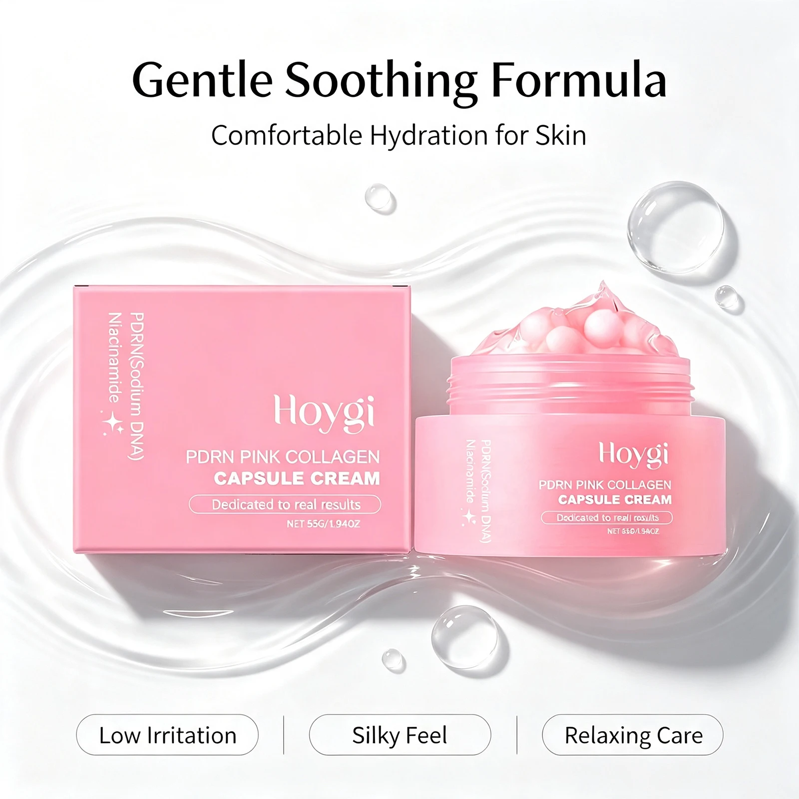 Creme em Cápsulas de Colágeno Hidratante, Firmador e Rejuvenescedor para a Pele, com Efeito Preenchedor e Retentor de Umidade, Antienvelhecimento para o Rosto