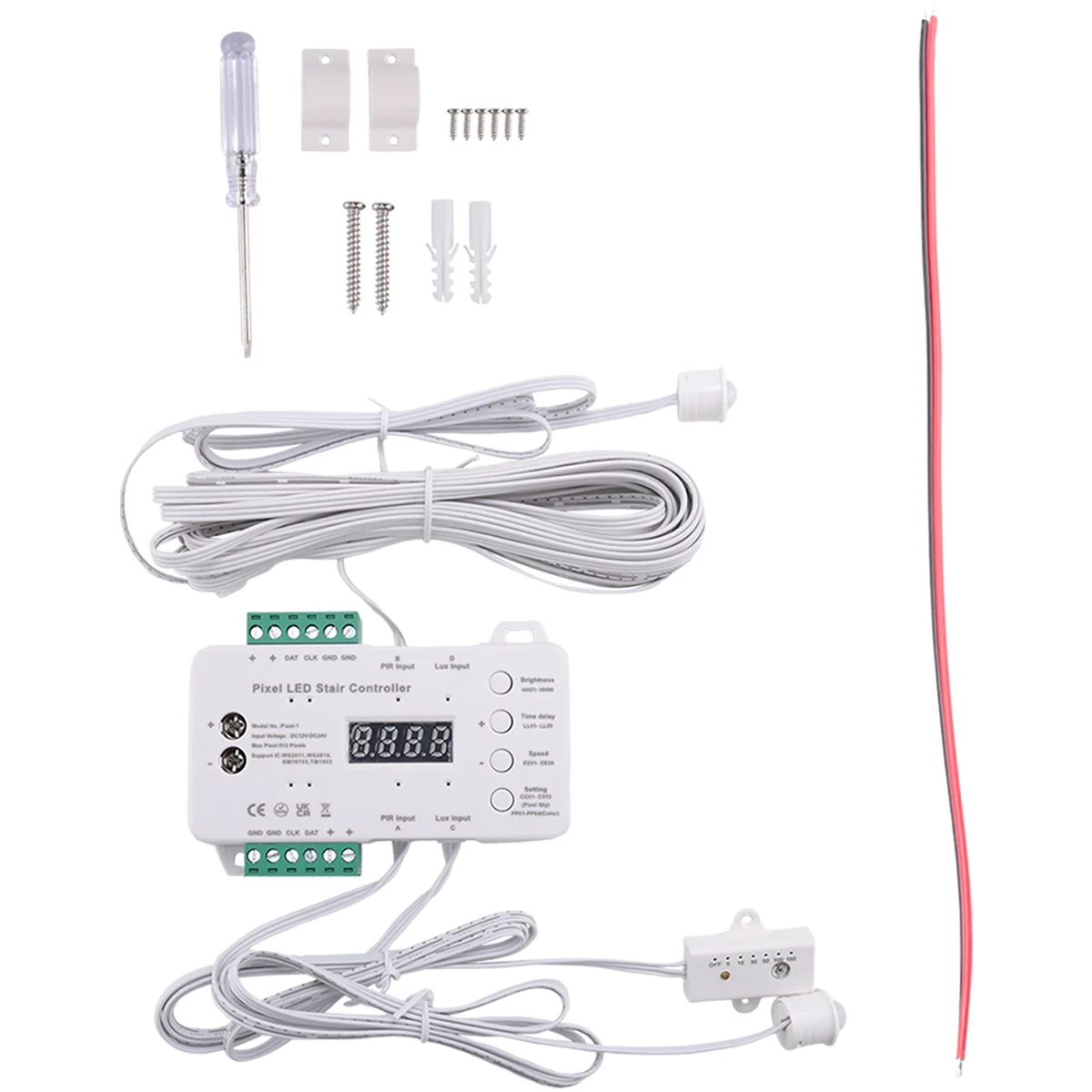 Y06A Motion Sensor LED Stair Pixel Lights Controller RGB LED Controller with Daylight Sensor Stair Lighting Controller