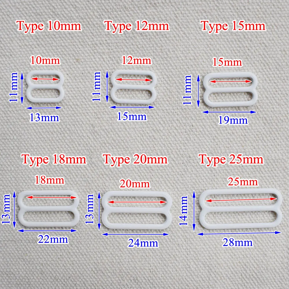 20 Stück 10mm-25mm Metall-BH-Trägerverstellverschlüsse Unterwäsche-Schieberinge Clips für Dessous-Verstellung DIY-Zubehör – Detail 14