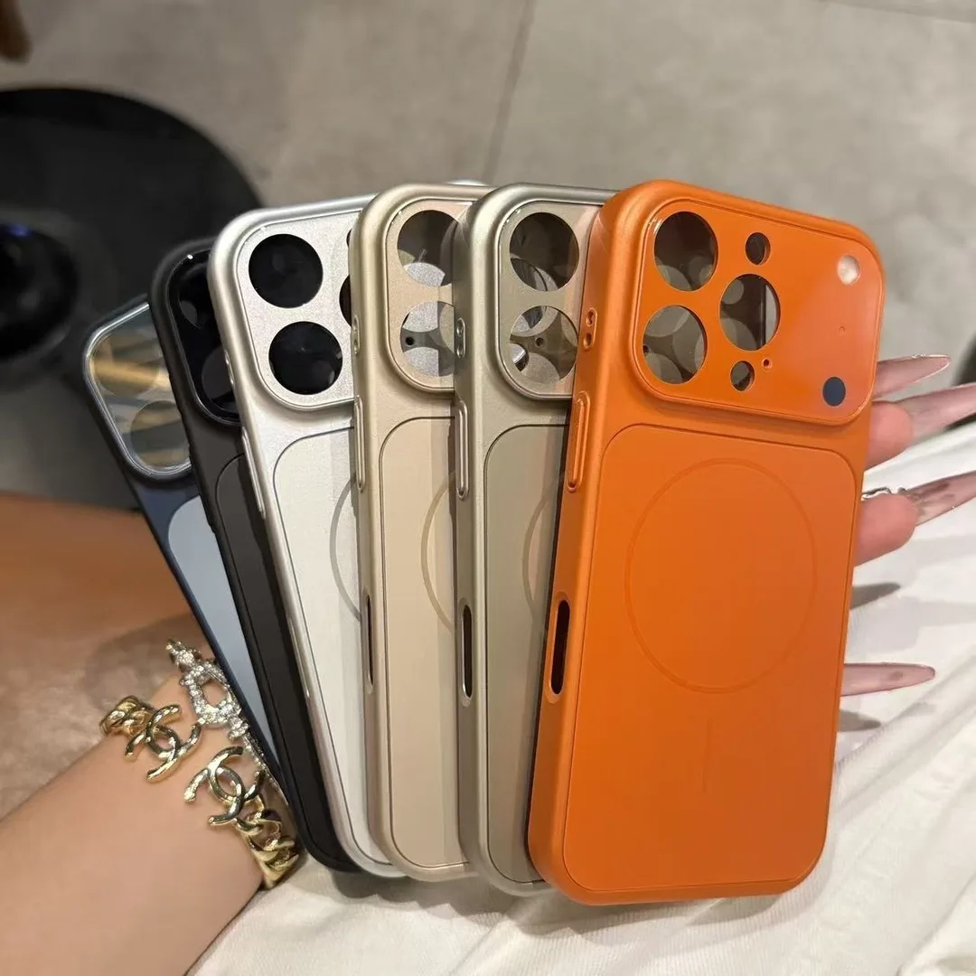 Matte Magnetische Handyhülle für MagSafe Apple iPhone Air 17 Pro Max 16 Pro 15 14 13 Kabelloses Laden Cover Kameralinsen-Schutz
