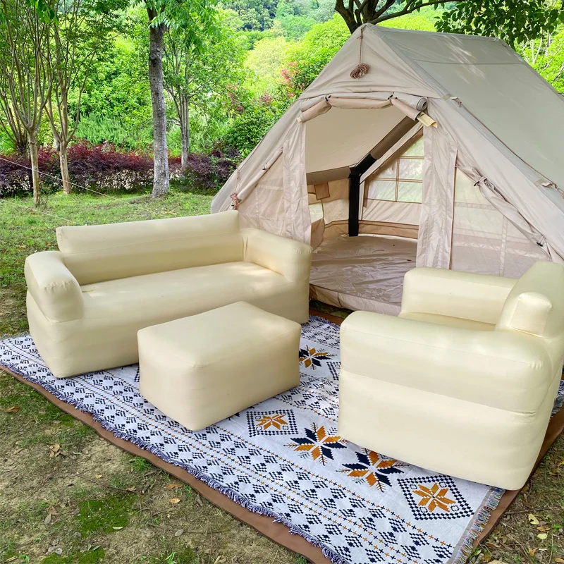 Lohascamping Foldable Inflatable Camping Sofa Chair Outdoor Portable Lasy Air Sofa Backyard home Travel Picnic Relaxation Chair