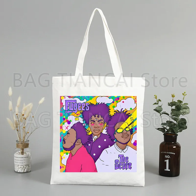 Fugees refuges Lauryn Hill borse per la spesa donna Tote Bag borsa da spiaggia Shopper borse borse borse a tracolla in tela ad alta capacità