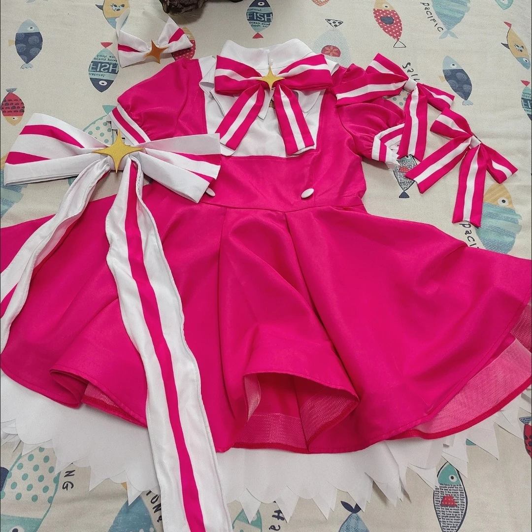 Retry Now Miku Cosplay Costume Wig Pink Dress Magic Wand Prop Project SEKAI Anime Uniform Halloween Party Outfit Women Girls view 6
