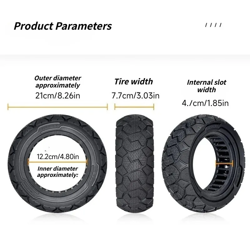 

9*3.0-5.5 Explosion-Proof Solid Tire for Kukirin G2 Pro, Off-Road Anti-Slip No-Inflation Scooter Tyre, Multi-Colors