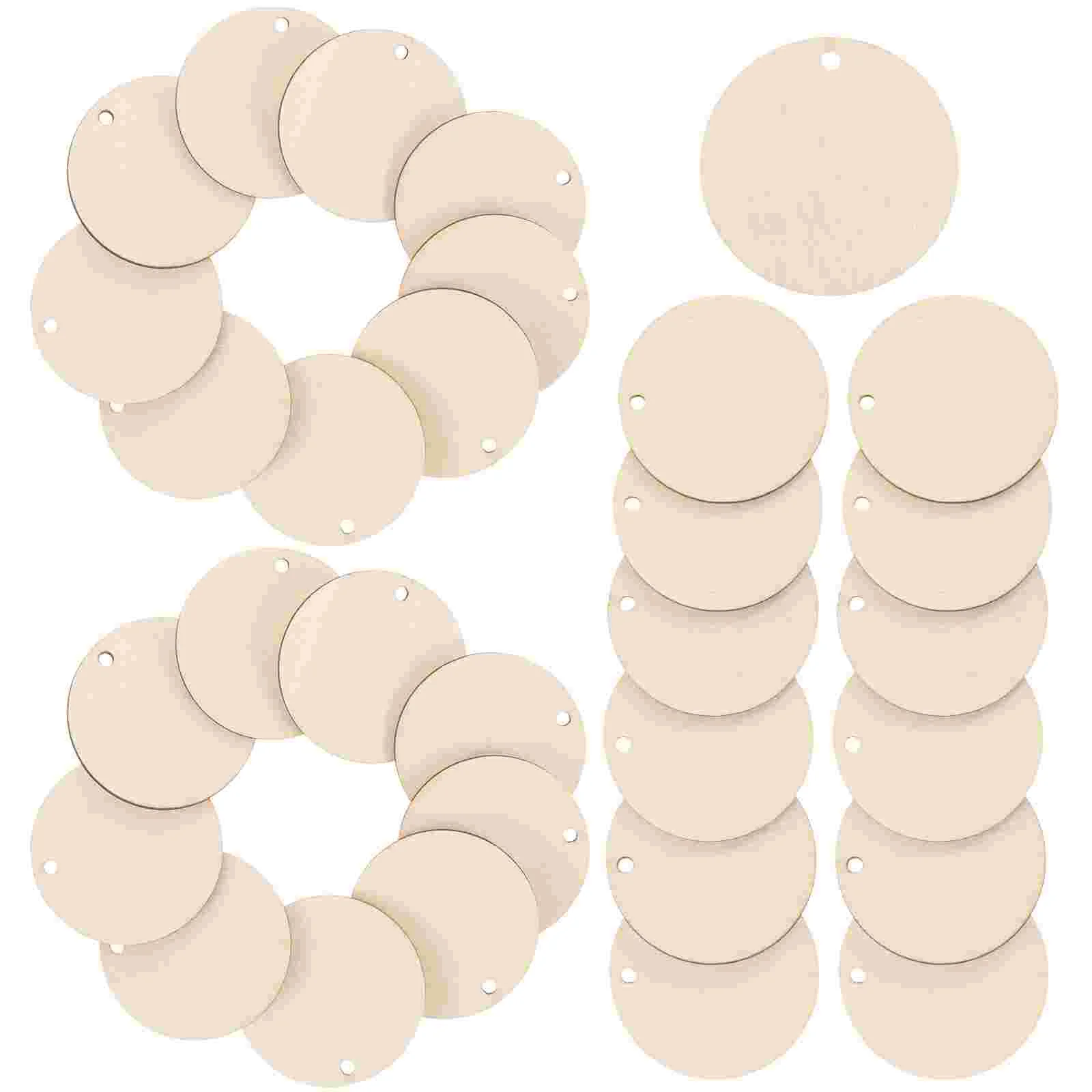 50 Pcs Artificial Round Stickers Waxing Pen Bamboo Decor Wooden Slice for Craft