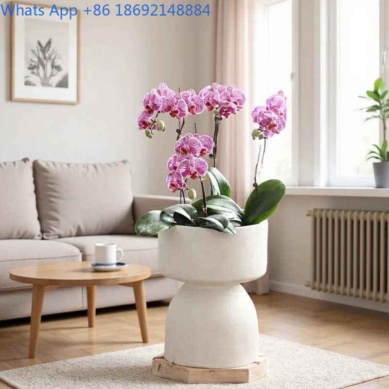 Tall Round Large Flower Pot Indoor Flower Pot Mall Green Plant Potted Plant Creative Ornament Flower