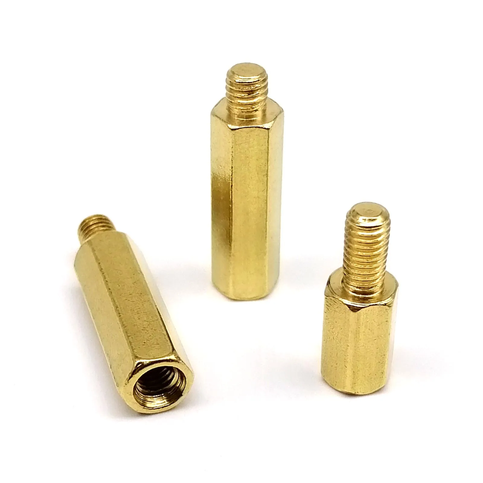 HZYUEGOU Messing-Sechskant-Abstandshalter M2 M2.5 M3 M4 M5 M6 Kupfer-Sechskant-Säule mit Außengewinde für PCB-Motherboard – Detail 3