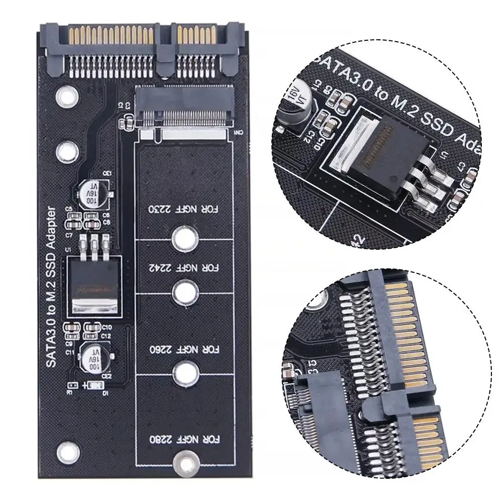 Tarjeta adaptadora M2 a SATA3 de alta eficiencia, convertidor SATA M.2 SSD, NVME SSD, adaptador actualizado SATA 6 gbps NGFF