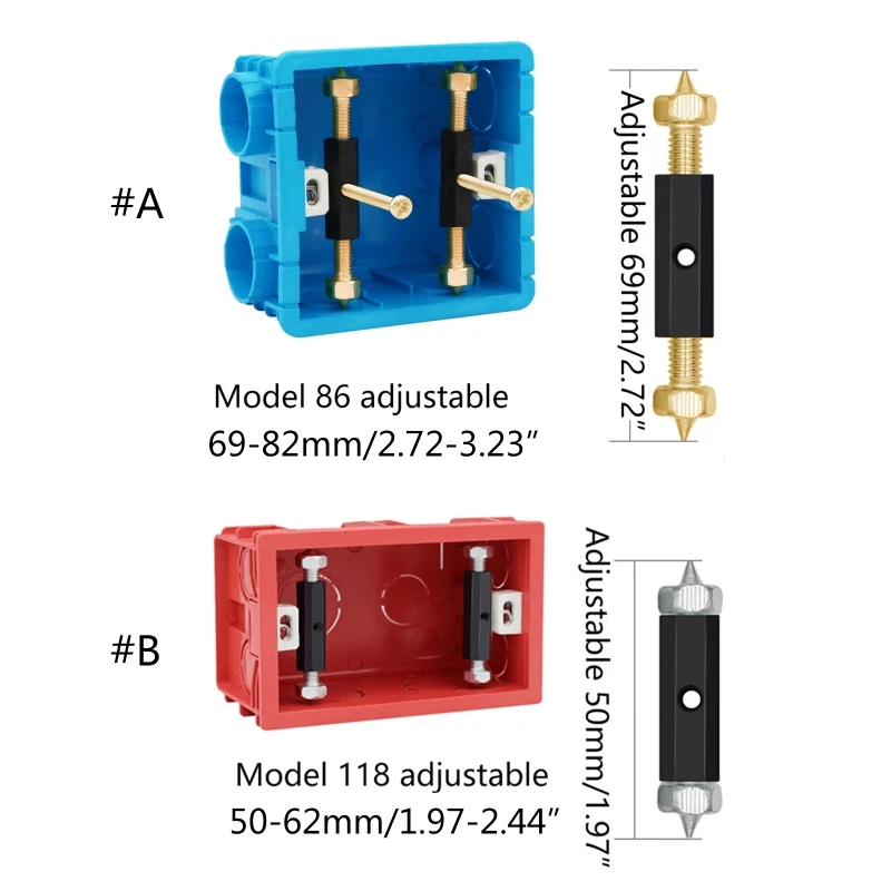 10 Pcs Wall Switch Socket Cassette Repairer Adjustable Cassette Screws Support Rod with Wrench Electrical Accessories