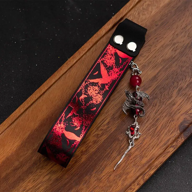Crow Dark Red Keyboard Ribbon Magnetic Axis Buckle Side Panel Adhesive Buckle Mobile Game Peripheral Impression