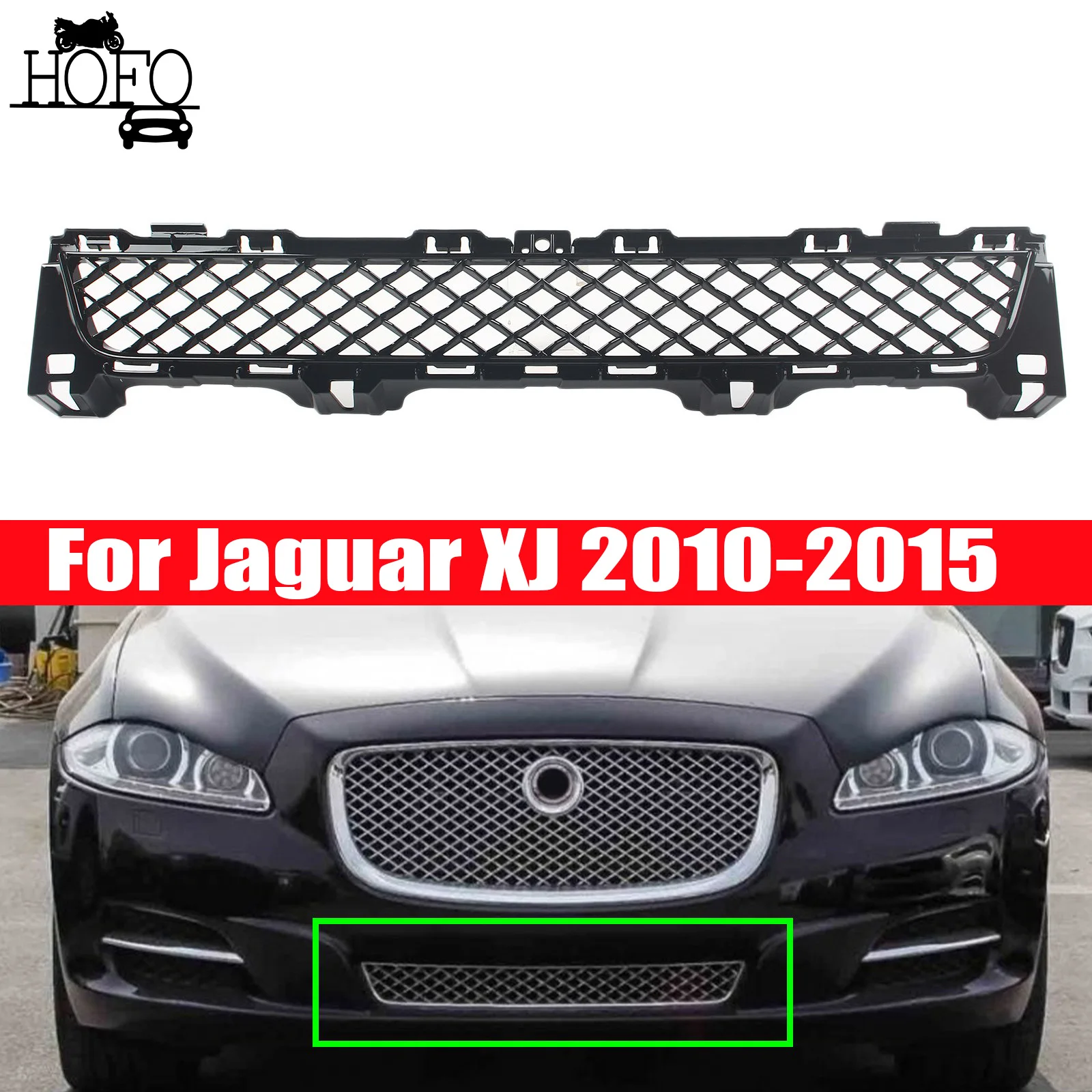 

Front Bumper Lower Radiator Grille Fit For Jaguar XJ 2010-2015 C2D23093,Black