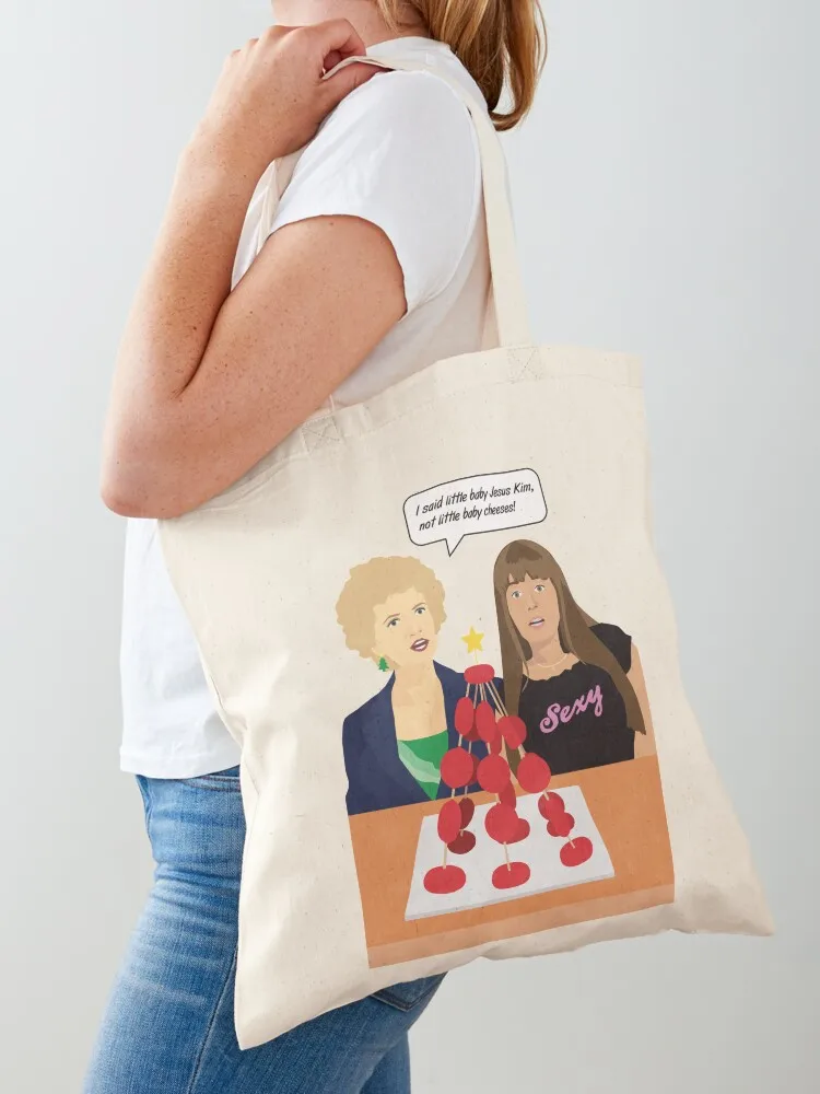 Kath & Kim Christmas T-Shirt Little Baby Cheeses Tote Bag Eco bag Women's bags Canvas Tote Bag