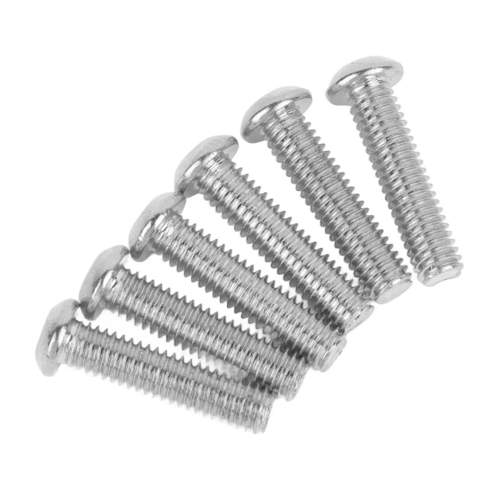 6PCS Premium Silver Bridge Mounting Screws Metal Guitar Bridge Screws Hex Screws For Electric Guitar