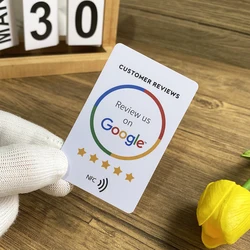 10 unidades Haga crecer su negocio con tarjetas de revisión de Google NFC con solo un toque y califique las tarjetas de revisión de Google