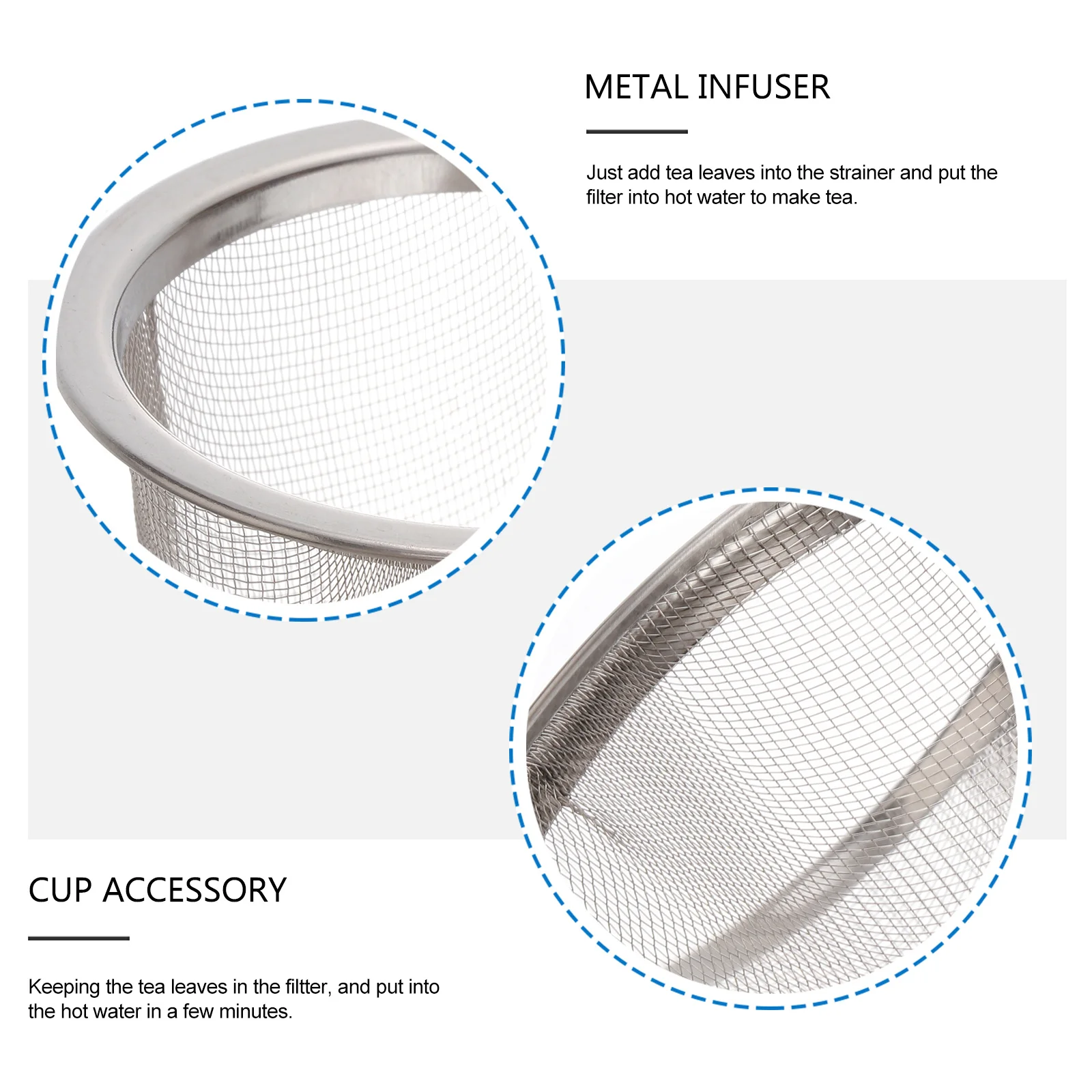 

8Pcs Tea Infuser Set Stainless Steel Strainer Filter for Pot Reusable Steeper Large Mesh Metal Infuser for Green Tea and Herbs