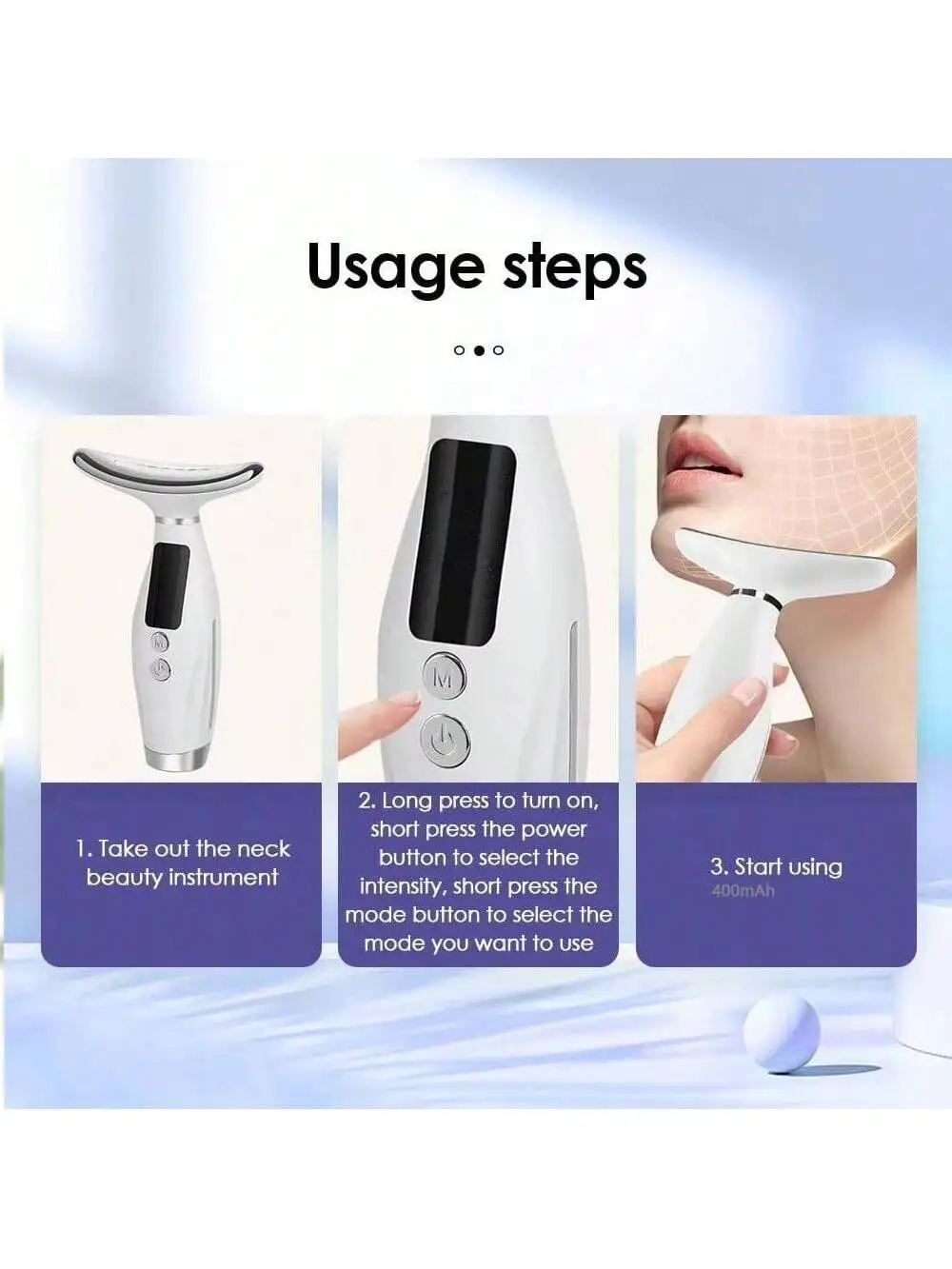 Tragbares Hochfrequenz-Gesichtsmassagegerät mit 2026-Farben, parfümfreies Home-Spa-Massagegerät zur Hautstraffung und Entspannung, wiederaufladbar