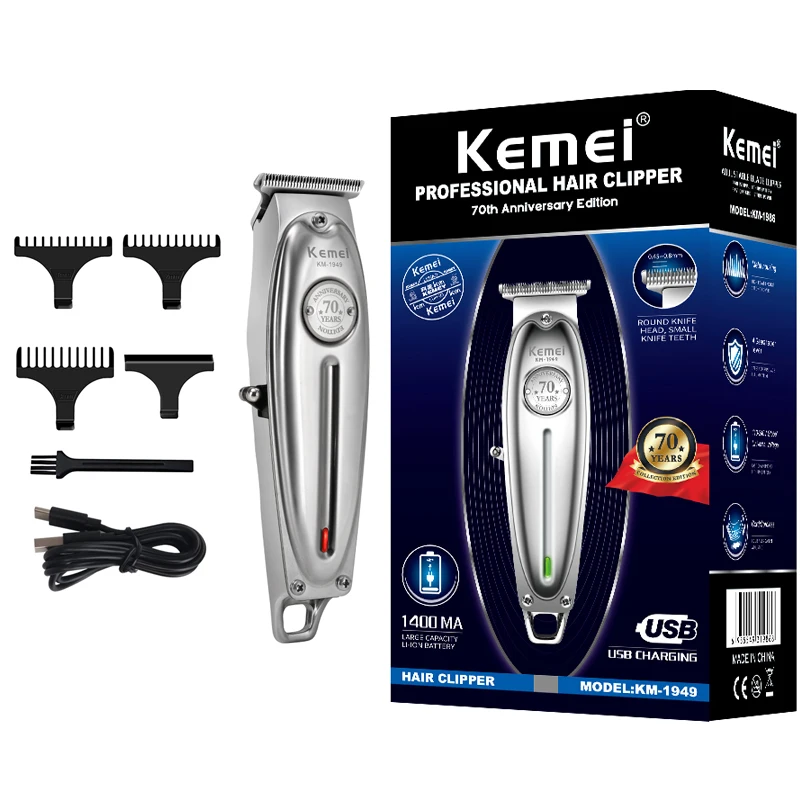 

Kemei Professional Hair Clipper All Metal Men Electric Cordless Hair Trimmer 0mm Baldheaded Finish Haircut Machine
