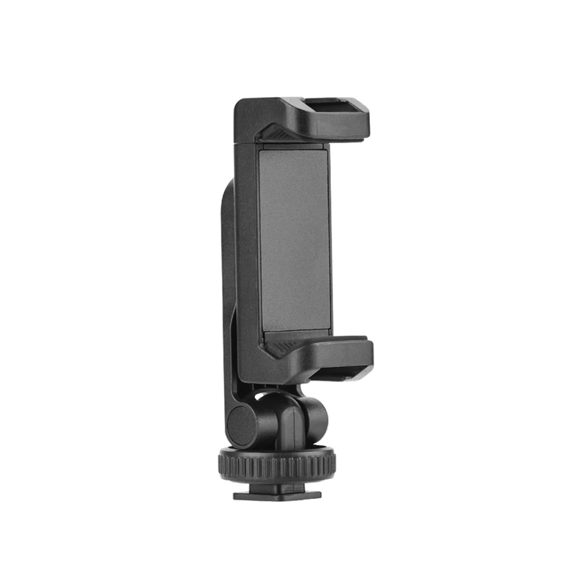 Multi-Functional Phone Holder Clamp Phone Tripod Mount Rotatable With Dual Cold Shoe Mounts For Smartphone Vlog