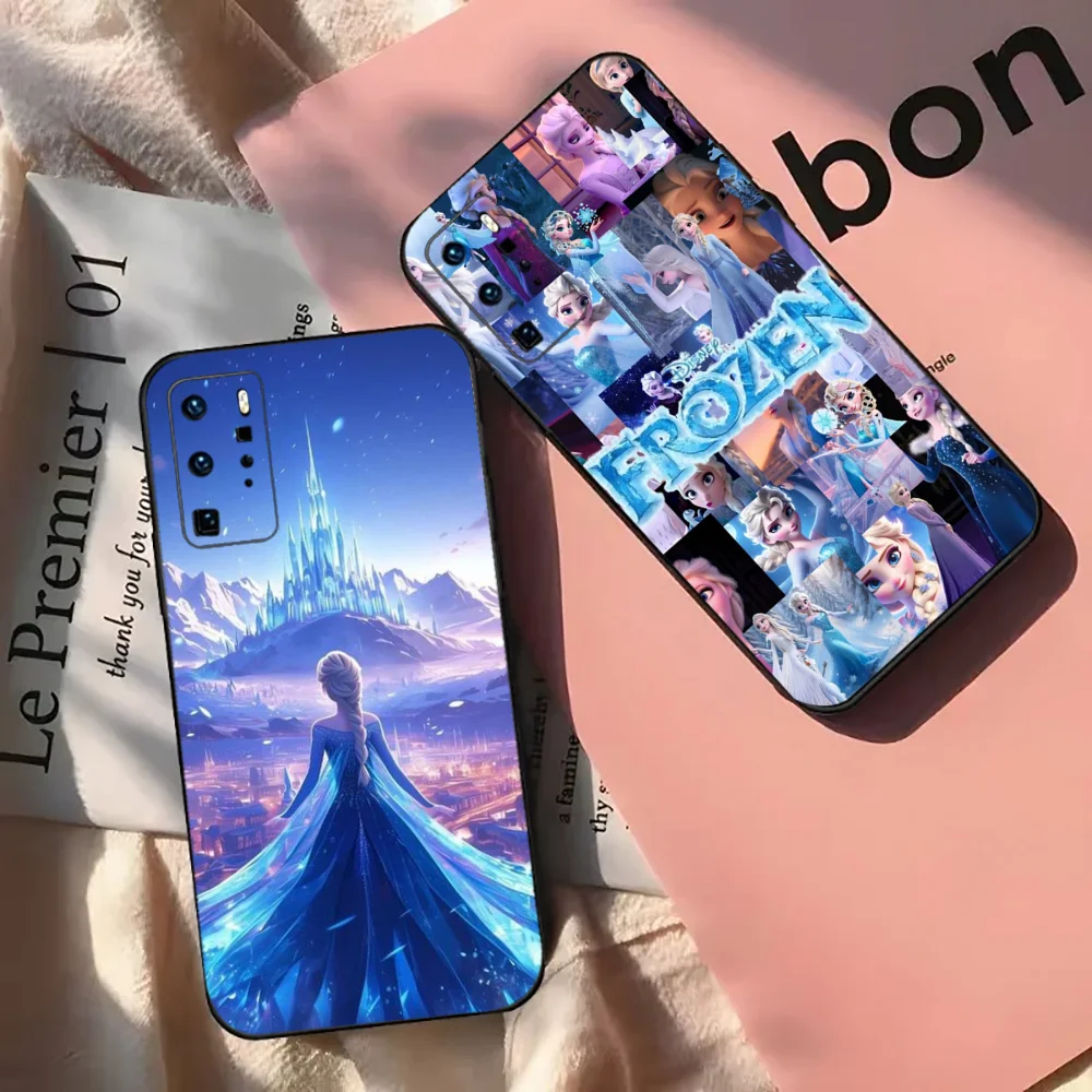 E-Elsa F-Frozen D-Disney Phone Case For Samsung Galaxy A13,21s,22,31,32,52,53,71,80,91 Black Soft Cover