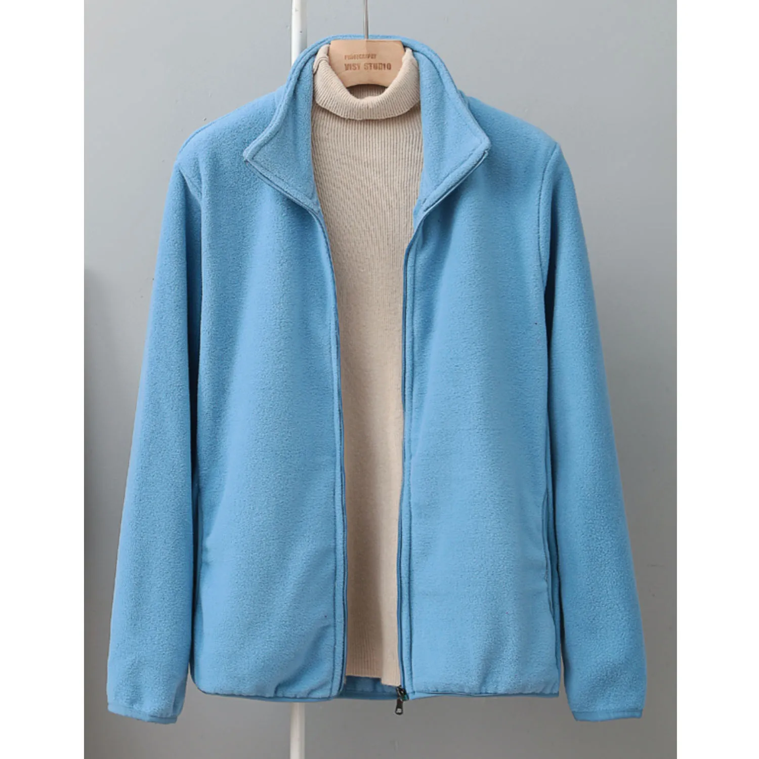 2025 nueva primavera otoño chaquetas de lana para mujeres de mediana edad 5XL chaqueta cálida con cuello levantado informal prendas de vestir exteriores con cremallera abrigo de invierno para madres